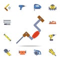 color manual mechanical drill icon. Detailed set of color construction tools. Premium graphic design. One of the collection icons