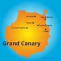 Color map of Grand Canary Royalty Free Stock Photo