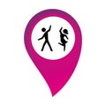 Color map pointer bottom side with pictogram couple dancing