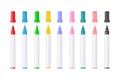 Color marker. Felt tip of marker. Pencil for highlight. Permanent palette of pens. Royalty Free Stock Photo