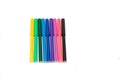 Color markers on a white background. Hobby and art. Royalty Free Stock Photo