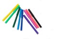 Color markers on a white background. Hobby and art. Royalty Free Stock Photo