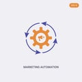 2 color Marketing Automation concept vector icon. isolated two color Marketing Automation vector sign symbol designed with blue