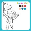 Coloring pirate worksheet for children