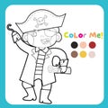 Coloring pirate worksheet for children