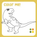 Colour me: Allosaurs Dinosaur Coloring Page Illustration. colouring page for kids with pre-historic animal theme. Royalty Free Stock Photo