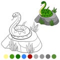 Color me: viper. Little cute viper is on the stone