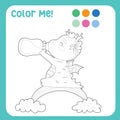 Colour me with these colours. Adorable baby dragon colouring page for kids. Royalty Free Stock Photo