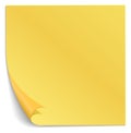 Color memo. Blank reminder note. Yellow paper