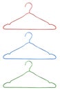 Color metal hangers isolated