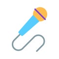 Color microphone flat icon isolated on white Royalty Free Stock Photo