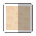 color middle shadow sticker with square with pattern of house