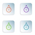 Color Mirror icon isolated on white background. Set colorful icons in square buttons. Vector