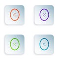 Color Mirror icon isolated on white background. Set colorful icons in square buttons. Vector