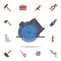 color Miter saw icon. Detailed set of color construction tools. Premium graphic design. One of the collection icons for websites,