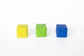 Color Mixing, Origami Cubes - yellow, blue makes green