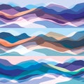 Color mountains set, translucent waves, abstract glass shapes, modern background, vector design Illustration for you project Royalty Free Stock Photo