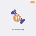 2 color multiple myeloma concept vector icon. isolated two color multiple myeloma vector sign symbol designed with blue and orange