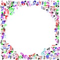 Color music notes page border Royalty Free Stock Photo