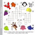 Color names. Crossword for kids. Royalty Free Stock Photo