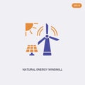 2 color natural energy windmill concept vector icon. isolated two color natural energy windmill vector sign symbol designed with Royalty Free Stock Photo