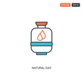 2 color natural gas concept line vector icon. isolated two colored natural gas outline icon with blue and red colors can be use Royalty Free Stock Photo