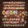 Color neon font set