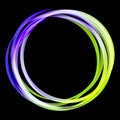 Color neon light circle. Shining round techno frames collection. Color neon abstract background with glow. Vector Royalty Free Stock Photo