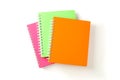 Color notebooks with space for text isolated Royalty Free Stock Photo