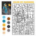 Color by number for children, Astronaut
