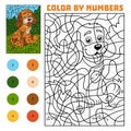 Color by number for children, Dog