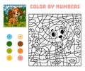 Color by number, education game, Cavalier King Charles Spaniel