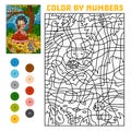 Color by number. Fairy tales. Snow white and apple Royalty Free Stock Photo