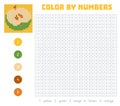 Color by number, fruits and vegetables, apple Royalty Free Stock Photo