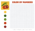 Color by number, fruits and vegetables, cherry Royalty Free Stock Photo