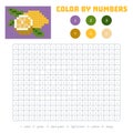 Color by number, fruits and vegetables, lemon Royalty Free Stock Photo