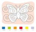 Color by number game: butterfly Royalty Free Stock Photo