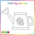 Worksheet for education. painting page, color by numbers. Game for preschool kids.