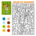 Color by number, Tropical Pineapple Cocktail Royalty Free Stock Photo