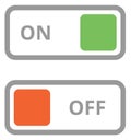 Color on off slider. Simple interface switch