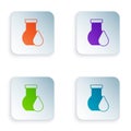 Color Oil petrol test tube icon isolated on white background. Set colorful icons in square buttons. Vector Royalty Free Stock Photo