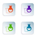 Color Oil petrol test tube icon isolated on white background. Set colorful icons in square buttons. Vector Royalty Free Stock Photo