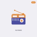 2 color old radio concept vector icon. isolated two color old radio vector sign symbol designed with blue and orange colors can be Royalty Free Stock Photo