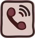 Color old telephone phone icon symbol vector illustration Royalty Free Stock Photo