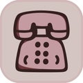 Color old telephone phone icon symbol vector illustration Royalty Free Stock Photo