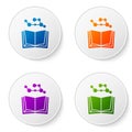 Color Open book icon isolated on white background. Set icons in circle buttons. Vector Royalty Free Stock Photo