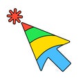 Color outline cursor icon