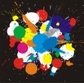 Color paint splashes. Vector background