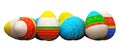 Color painted in neon colors modern easter eggs