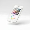Color palette app on smartphone Royalty Free Stock Photo
